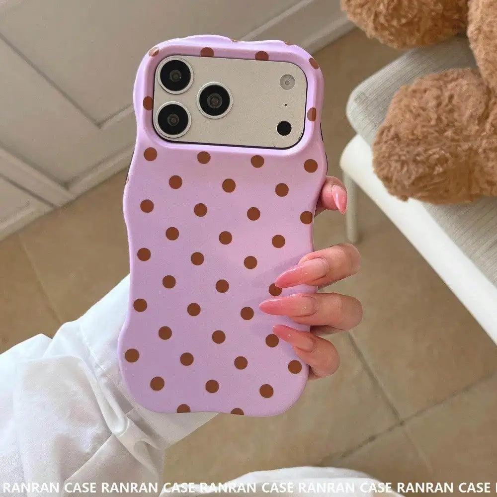 Polka Dots, Wave Resistant Phone Case, Compatible with IPhone 11/12/13/14/15/16/17 Pro Max/17Pro Series, Summer Phone Case.