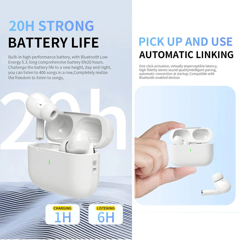 2026 A7 Pro Wireless Bluetooth Earphones TWS Headset HiFi Earbuds Noise Reduction Headphones Waterproof For IPHONE Android