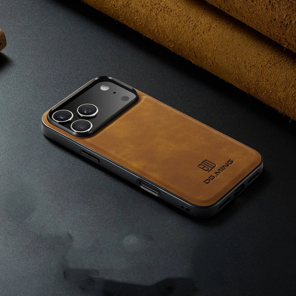 Magnetic Genuine Leather Case for iPhone 17 Pro Max 17 Air 17 Pro Cover Magnet Mag-safe Wireless Charge Shockproof Soft Shell