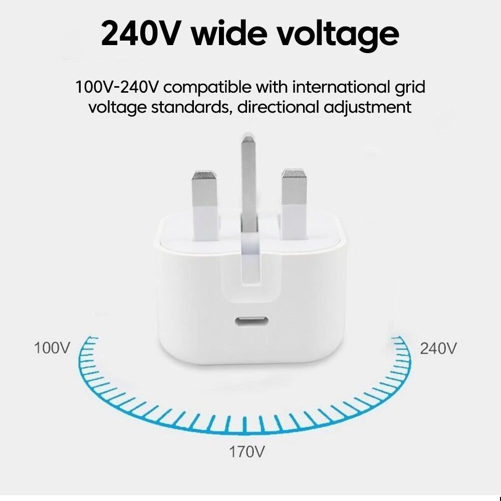 PD25W Type C Super Fast Charging Mobile Phone Foldable Charger For Iphone 17 16 Samsung POCO UK Plug Phone Accessories