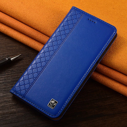 Napa Inner Grid Genuine Leather Flip Case For Apple iPhone 12 13 14 15 16 16e 17 Pro Max Plus X XS Max XR Phone Cover Card Cases