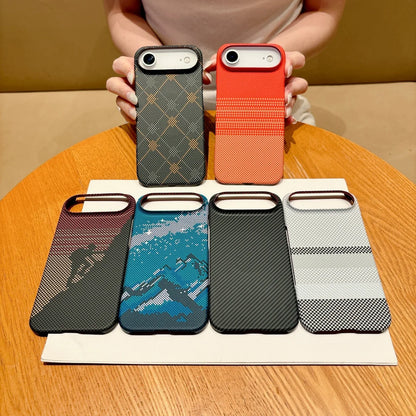 Luxury Carbon Fiber Kevlar PC Ultra-Thin Case For iPhone Air 17 16 15 14 13 Pro Max For Magsafe Magnetic Frameless Phone Cover