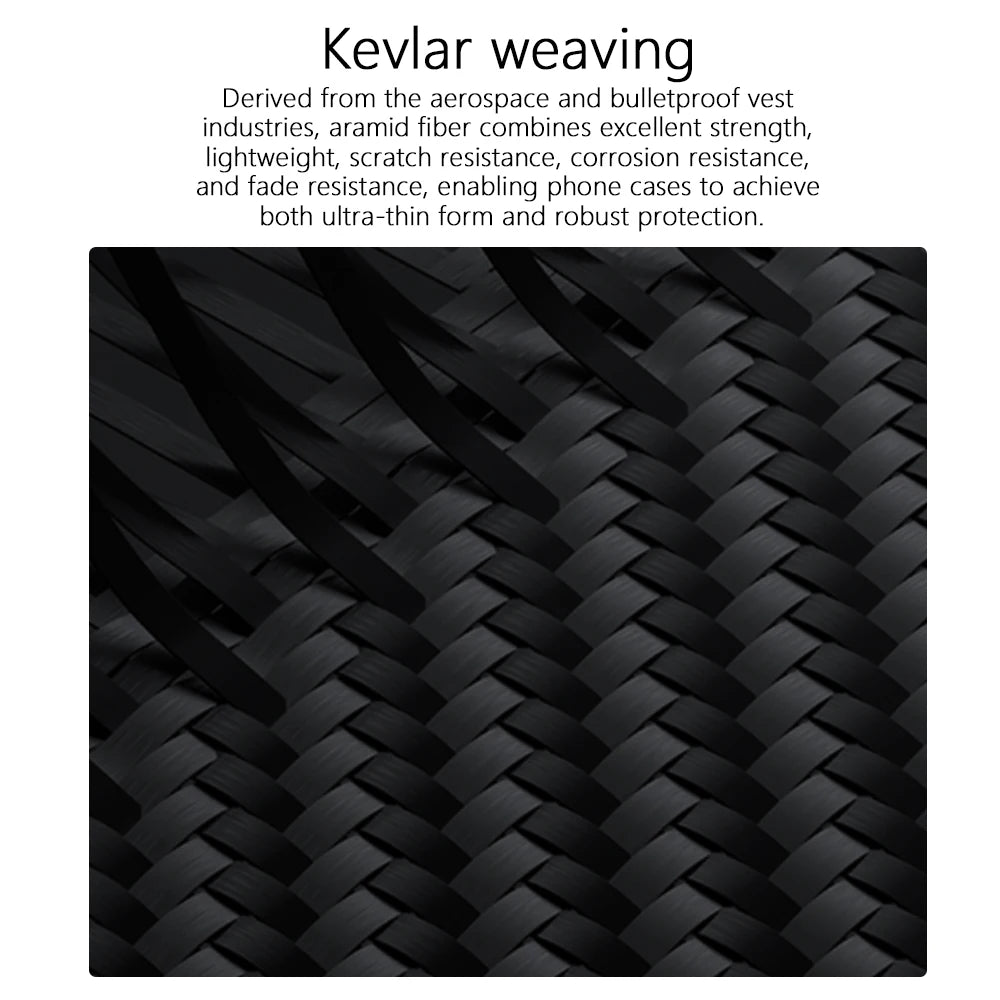 Aramid Fiber Kevlar Phone Case For iPhone 17 Pro Max Ultra Thin Shockproof Lightweight Hard Cover