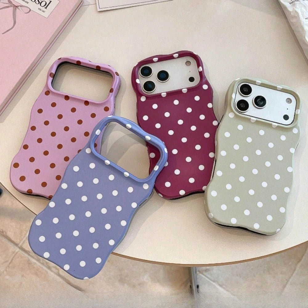 Polka Dots, Wave Resistant Phone Case, Compatible with IPhone 11/12/13/14/15/16/17 Pro Max/17Pro Series, Summer Phone Case.