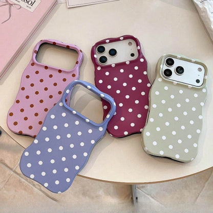 Polka Dots, Wave Resistant Phone Case, Compatible with IPhone 11/12/13/14/15/16/17 Pro Max/17Pro Series, Summer Phone Case.