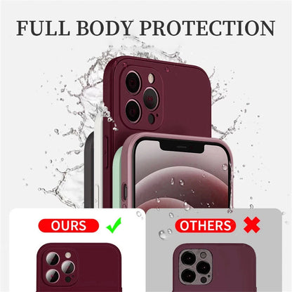 Plum red Anti Drop Case For iPhone 16 11 12 13 14 15 Pro Max 12 Mini 7 8 X XS XR Cover Coque Funda Silicone Soft TPU Back Cover