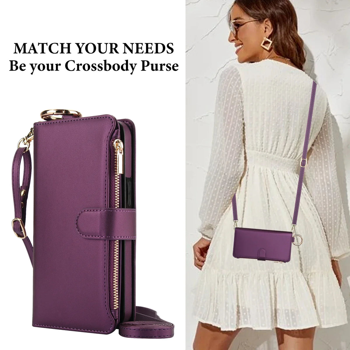 Zipper Leather Wallet Flip Case - iPhone 18 Series Accessories In USA