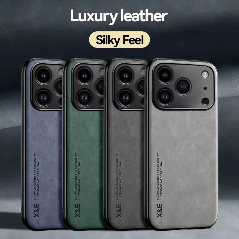Premium Durable Luxury Soft Leather Phone Case For iPhone 17 16 15 14 11 13 12 Pro Max 17 Air 16e 13 Mini Shockproof Cover