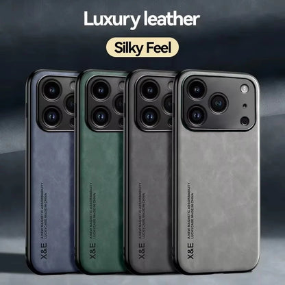 Premium Durable Luxury Soft Leather Phone Case For iPhone 17 16 15 14 11 13 12 Pro Max 17 Air 16e 13 Mini Shockproof Cover