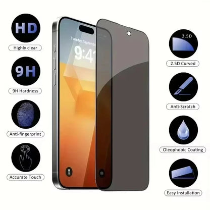 1-5pcs Anti-Spy Tempered Glass For Samsung Galaxy