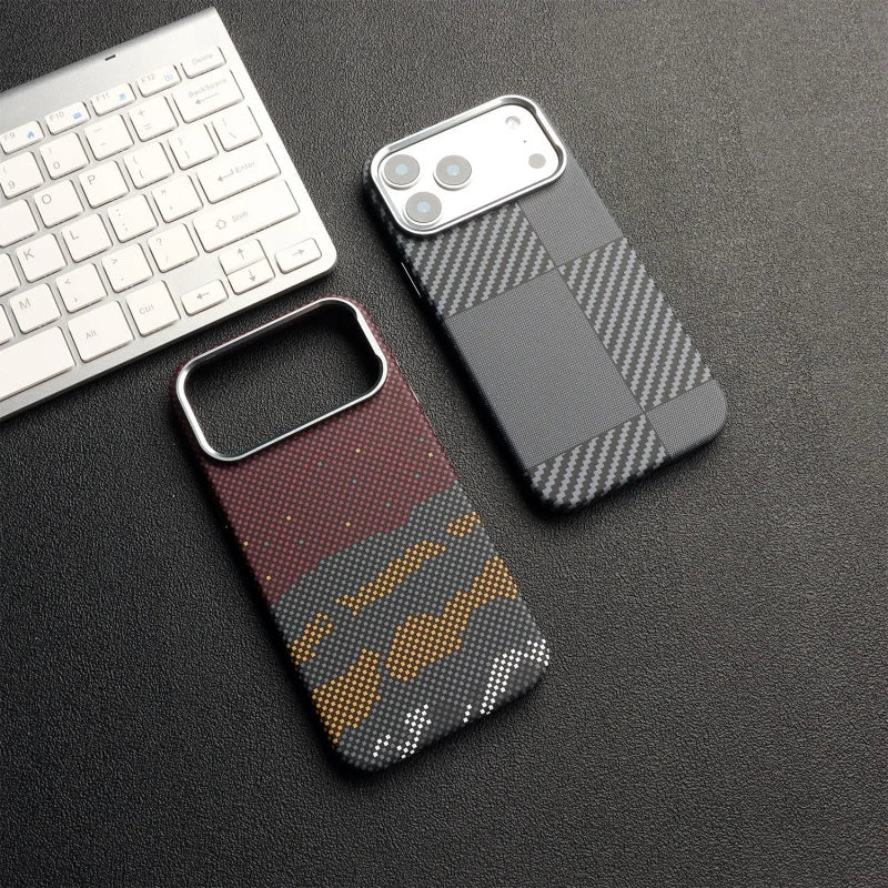 Luxury Carbon Fiber Pattern Magnetic For Magsafe Case For iPhone 17 Air 16 15 14 13 12 Pro Max Wireless Charge Shockproof Cover