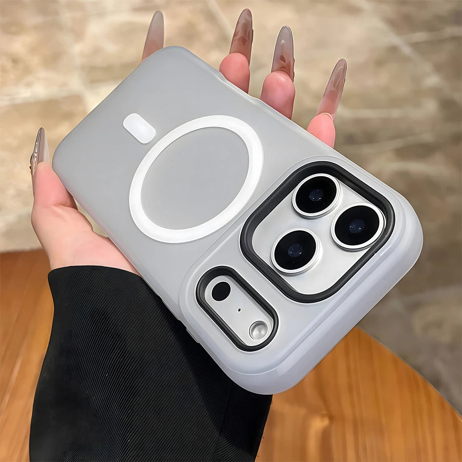 Luxury Candy Color 2-in-1 Magnetic Phone Case for iPhone 17/16/15/14/13/12/11 Pro Max Plus , Matte Soft Shockproof Skin-Friendly Cover with Magnetic Wireless Charging