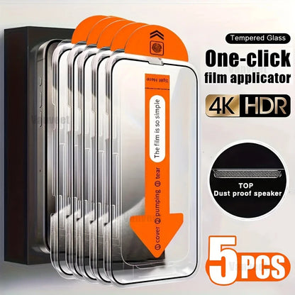 Tempered Glass Screen Protector For iPhone 16 15 14 13 12 11 17 18 Pro Max 16e Protective Film iPhone16 Pro Max XR X XS 7 8 Plus