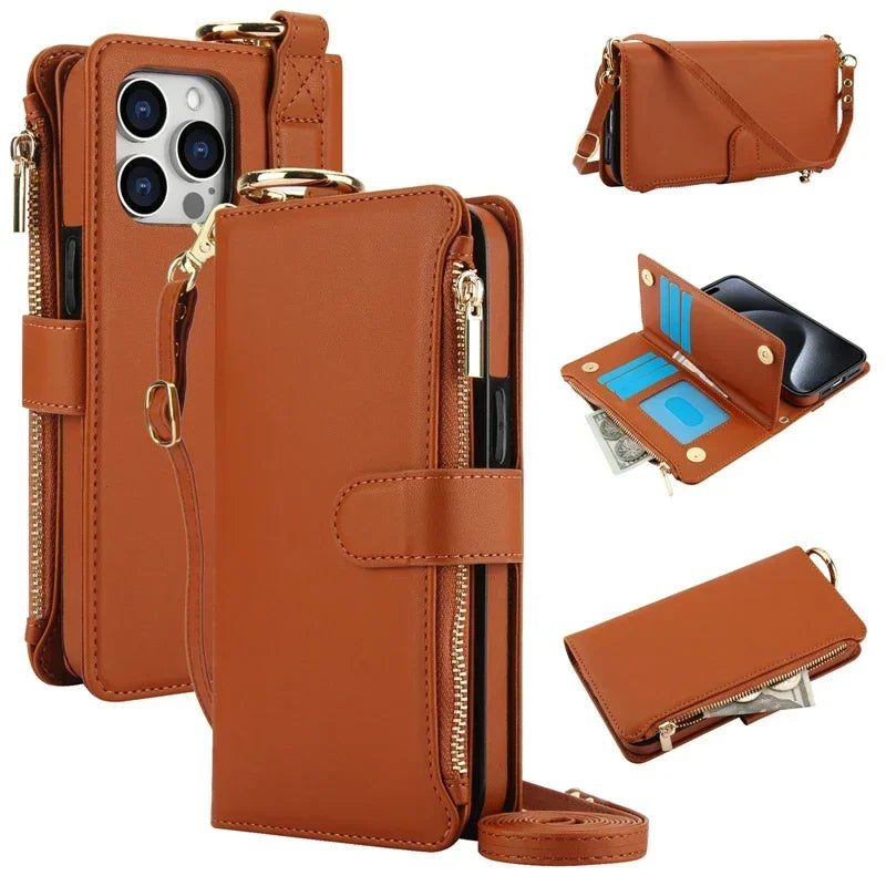 Zipper Leather Wallet Flip Case - iPhone 18 Series Accessories In USA