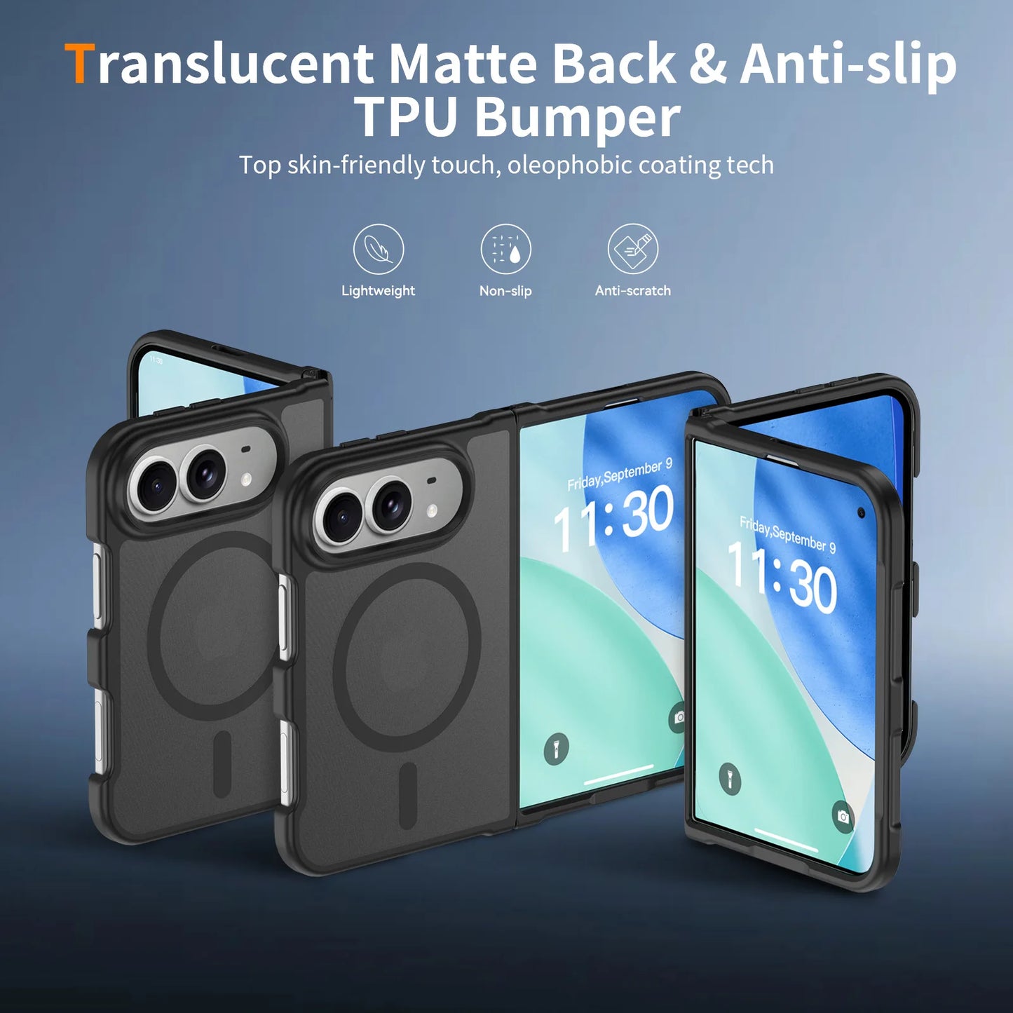 For iPhone 18 Fold Matte Magnetic Case, Compatible with MagSafe Drop Protection Translucent Cover For iPhone 18 Ultra