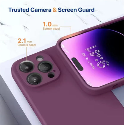 Plum red Anti Drop Case For iPhone 16 11 12 13 14 15 Pro Max 12 Mini 7 8 X XS XR Cover Coque Funda Silicone Soft TPU Back Cover