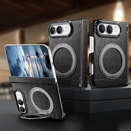 For iPhone Ultra 18 Fold Case Luxury Leather Matte Magnetic Rotating Bracket Shockproof Protection Hard Back Cover Accessories