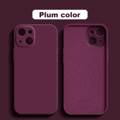 Plum red Anti Drop Case For iPhone 16 11 12 13 14 15 Pro Max 12 Mini 7 8 X XS XR Cover Coque Funda Silicone Soft TPU Back Cover