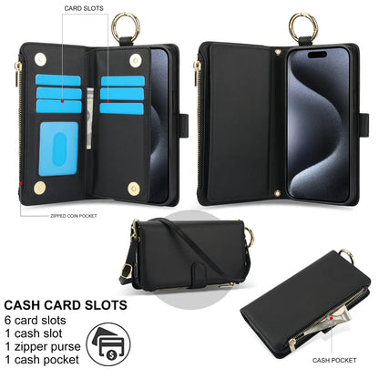 Zipper Leather Wallet Flip Case - iPhone 18 Series Accessories In USA