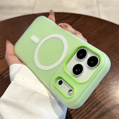 Luxury Candy Color 2-in-1 Magnetic Phone Case for iPhone 17/16/15/14/13/12/11 Pro Max Plus , Matte Soft Shockproof Skin-Friendly Cover with Magnetic Wireless Charging