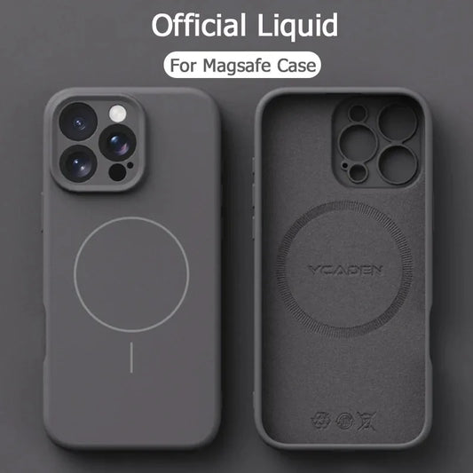 Magnetic Luxury Wireless Charge For Magsafe Phone Cases for iPhone 16 Plus 15 14 13 17 Pro Max 17 Original Liquid Silicone Cover