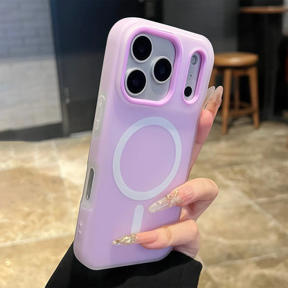 Luxury Candy Color 2-in-1 Magnetic Phone Case for iPhone 17/16/15/14/13/12/11 Pro Max Plus , Matte Soft Shockproof Skin-Friendly Cover with Magnetic Wireless Charging