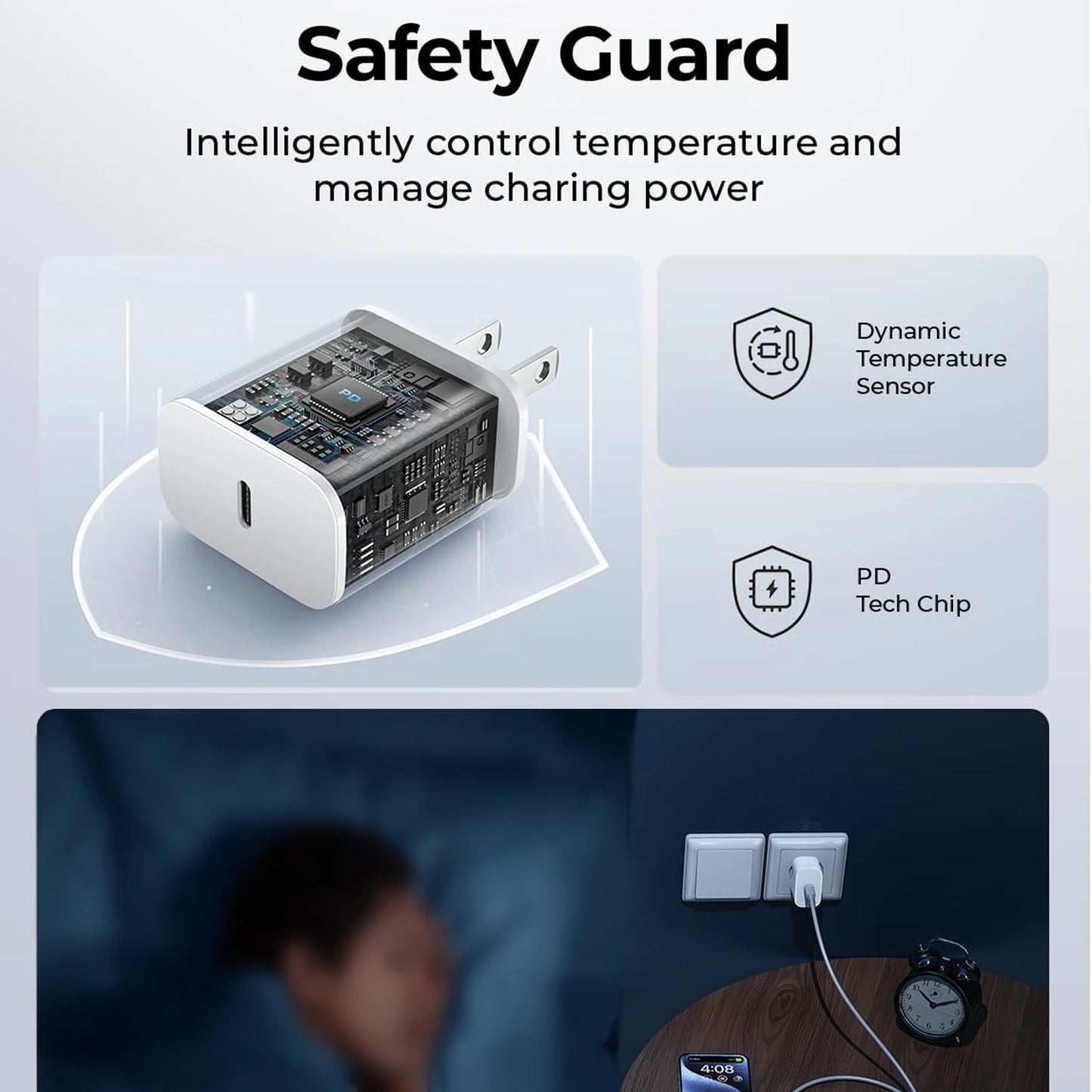 2 Set 40W PD USB C Fast Charger With 6FT Type C Cable Wall Charger Adapter Block Set For iPhone 17 17 Air 16 15 Pro Max iPad