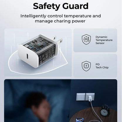 2 Set 40W PD USB C Fast Charger With 6FT Type C Cable Wall Charger Adapter Block Set For iPhone 17 17 Air 16 15 Pro Max iPad