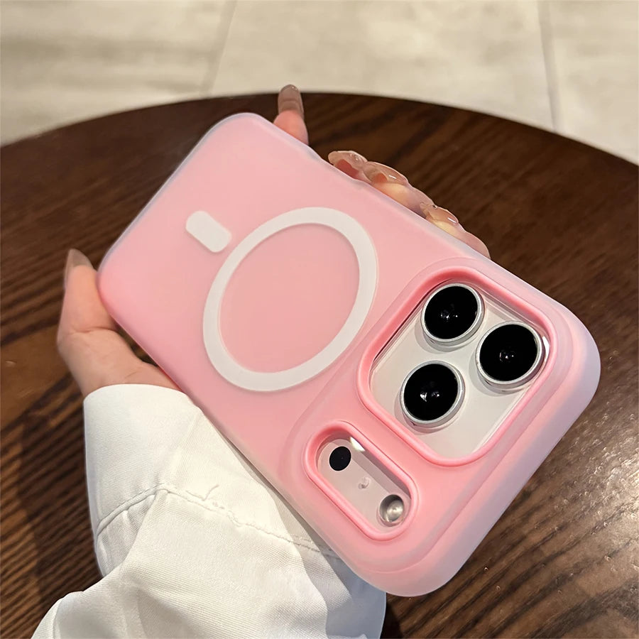 Luxury Candy Color 2-in-1 Magnetic Phone Case for iPhone 17/16/15/14/13/12/11 Pro Max Plus , Matte Soft Shockproof Skin-Friendly Cover with Magnetic Wireless Charging