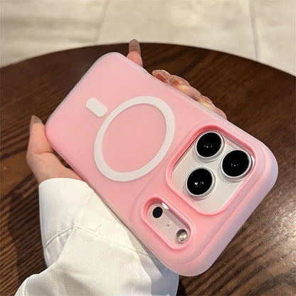 Luxury Candy Color 2-in-1 Magnetic Phone Case for iPhone 17/16/15/14/13/12/11 Pro Max Plus , Matte Soft Shockproof Skin-Friendly Cover with Magnetic Wireless Charging