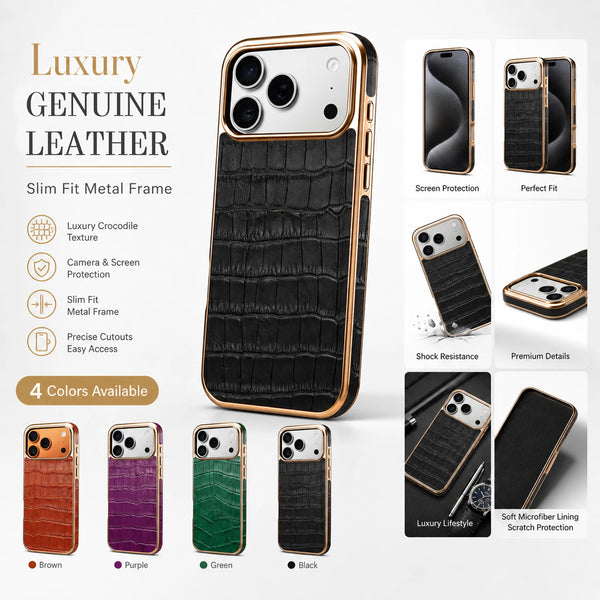Denior Crocodile Leather Texture Case - iPhone 18 Series Accessories In USA