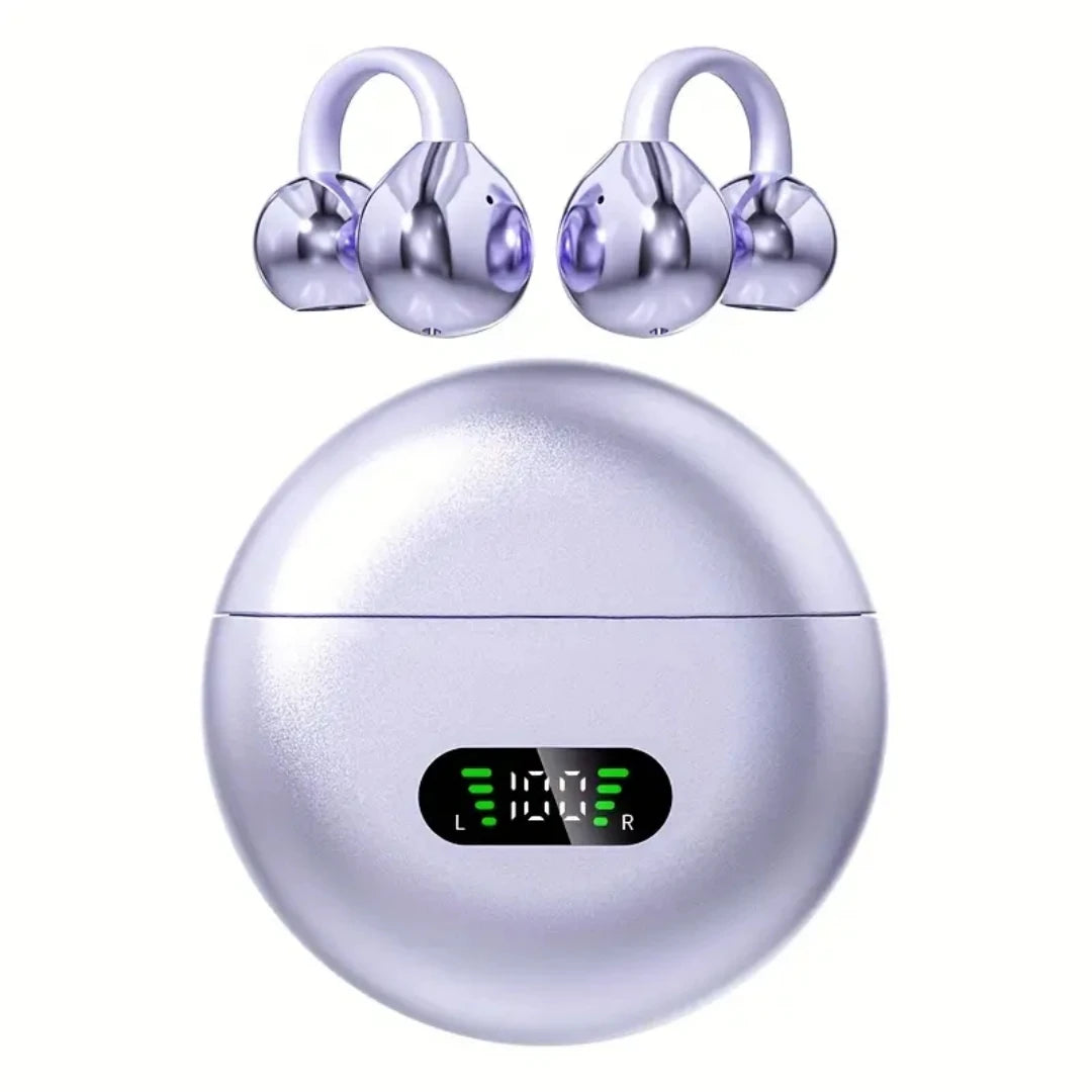 Clip on Earbuds Open Ear Wireless Bluetooth 6.0 Headphones with Mic,50H Play,ENC Call,ipx5 Waterproof,Sports Ear Buds