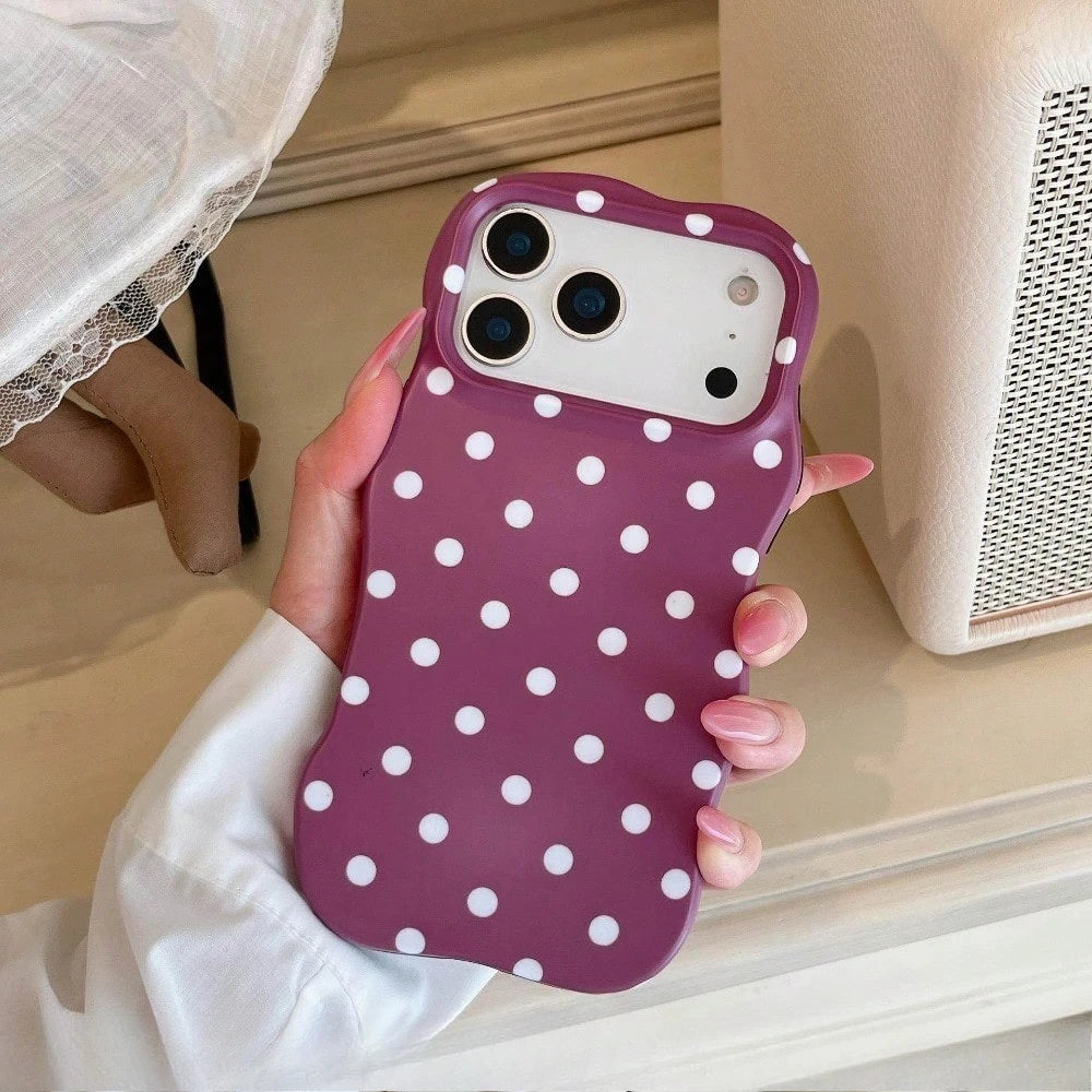 Polka Dots, Wave Resistant Phone Case, Compatible with IPhone 11/12/13/14/15/16/17 Pro Max/17Pro Series, Summer Phone Case.
