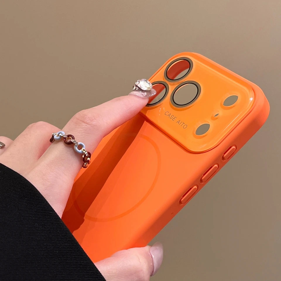 Big Window Liquid Silicone Phone Case For iPhone 17 Air 16 15 14 Plus 12 13 16 Pro Max Magsafe Official Soft Protector Cover