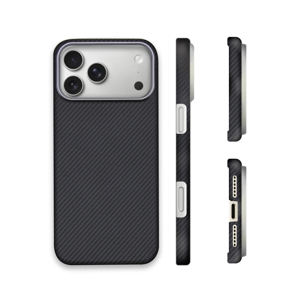 Aramid Fiber Kevlar Phone Case For iPhone 17 Pro Max Ultra Thin Shockproof Lightweight Hard Cover