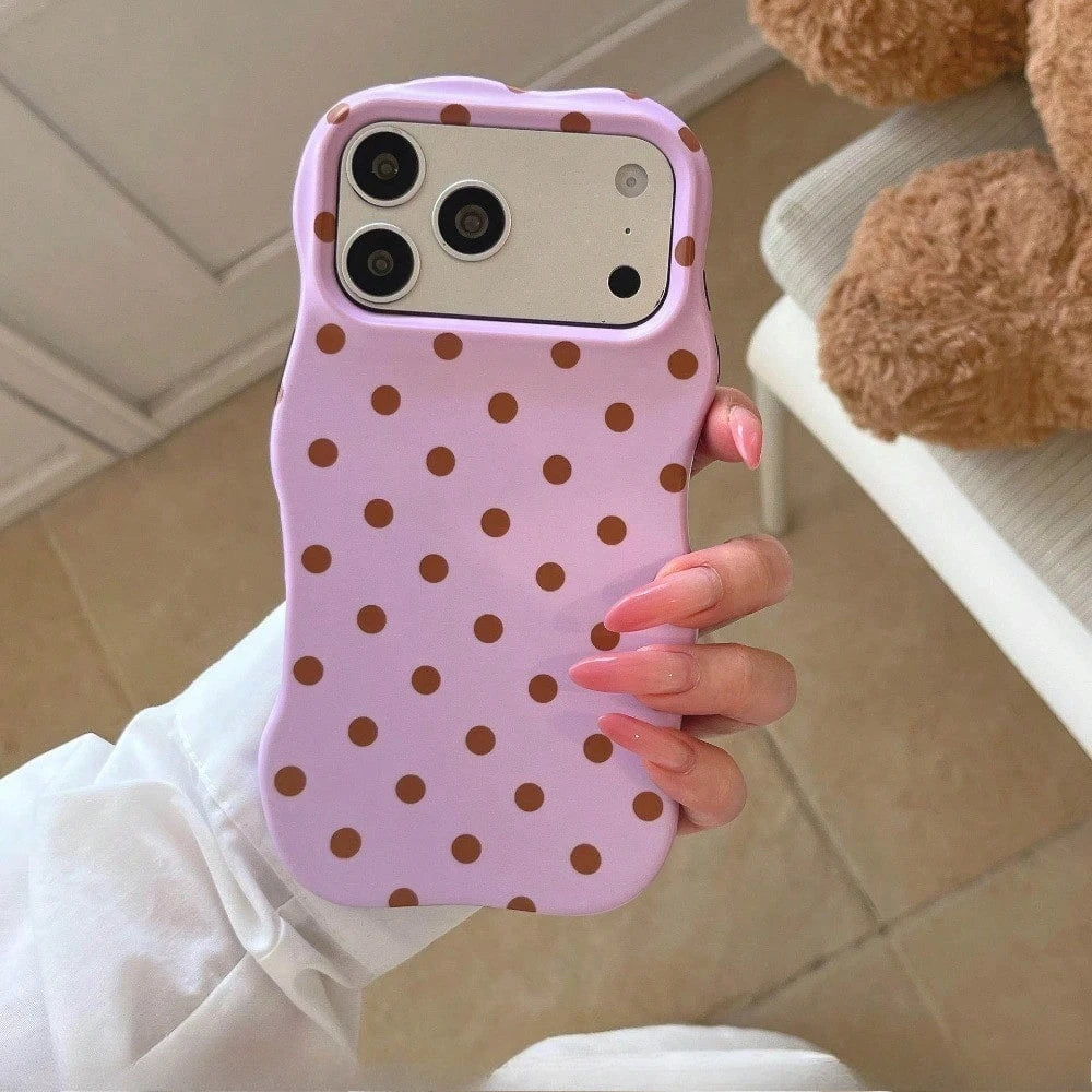 Polka Dots, Wave Resistant Phone Case, Compatible with IPhone 11/12/13/14/15/16/17 Pro Max/17Pro Series, Summer Phone Case.