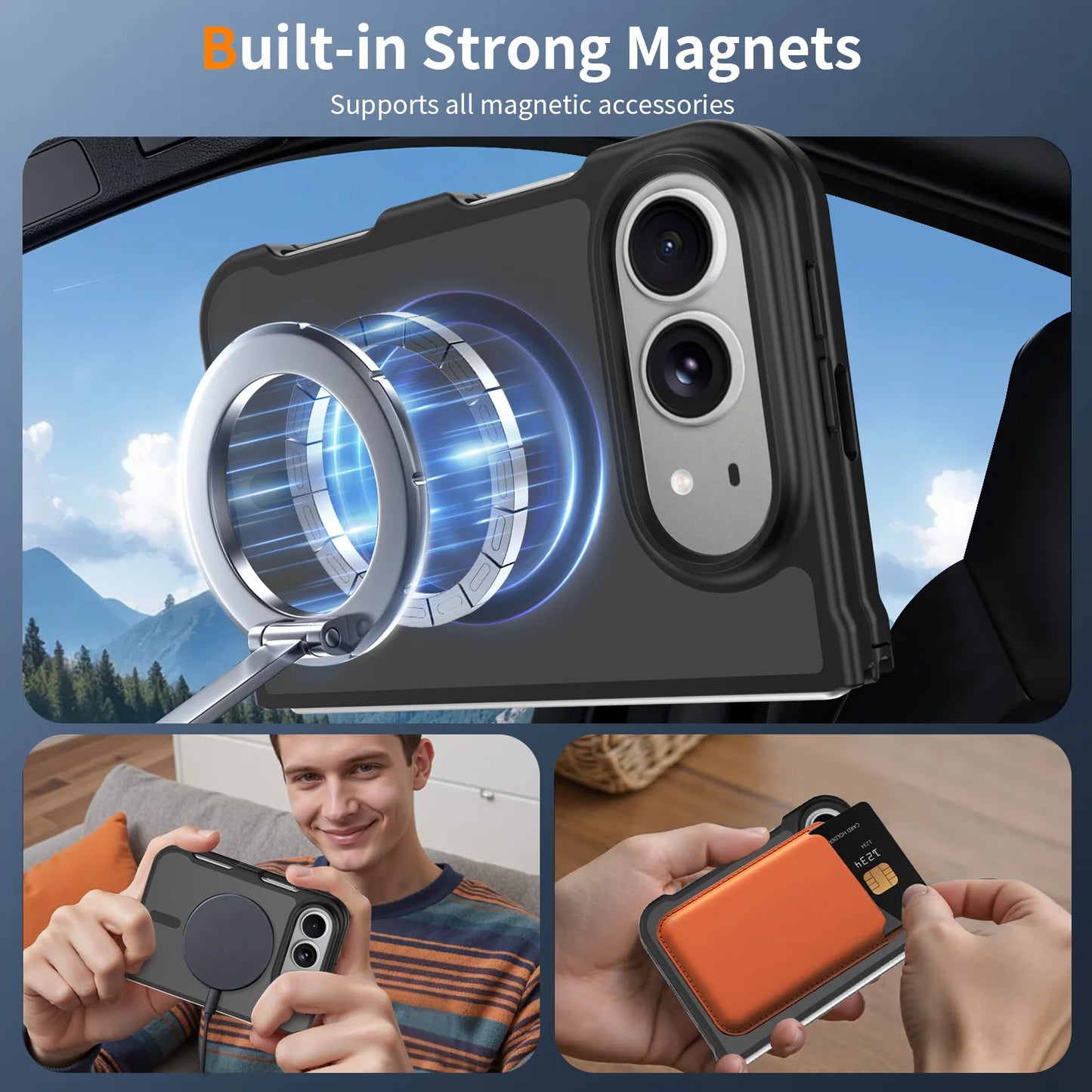 For iPhone 18 Fold Matte Magnetic Case, Compatible with MagSafe Drop Protection Translucent Cover For iPhone 18 Ultra