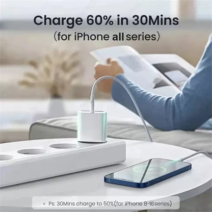 For iPhone 40W PD Phone Charger For iPhone 11 12 13 14 15 16 Pro Max 16 Plus USB C Data Line Fast Charging Type C Cable Charger