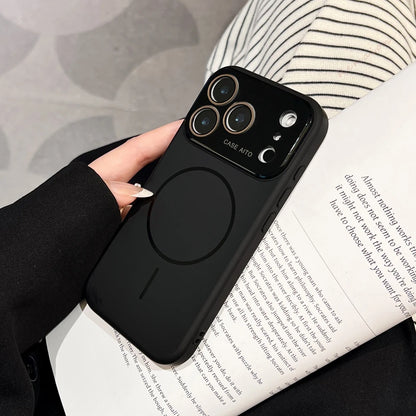 Big Window Liquid Silicone Phone Case For iPhone 17 Air 16 15 14 Plus 12 13 16 Pro Max Magsafe Official Soft Protector Cover