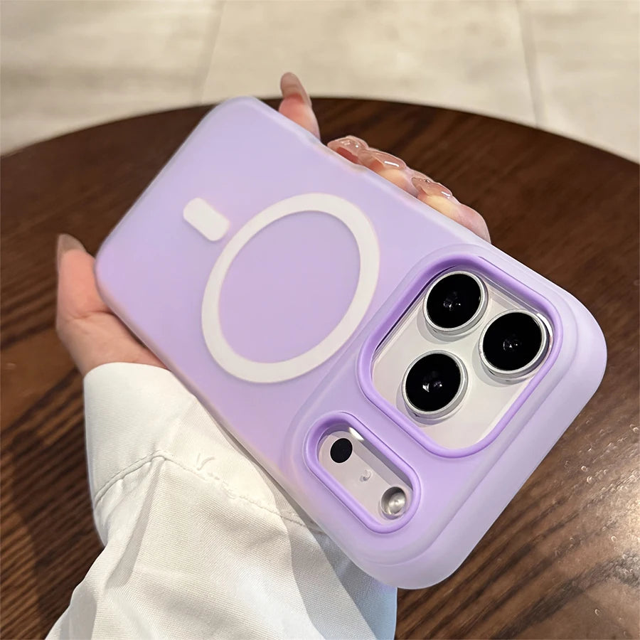 Luxury Candy Color 2-in-1 Magnetic Phone Case for iPhone 17/16/15/14/13/12/11 Pro Max Plus , Matte Soft Shockproof Skin-Friendly Cover with Magnetic Wireless Charging