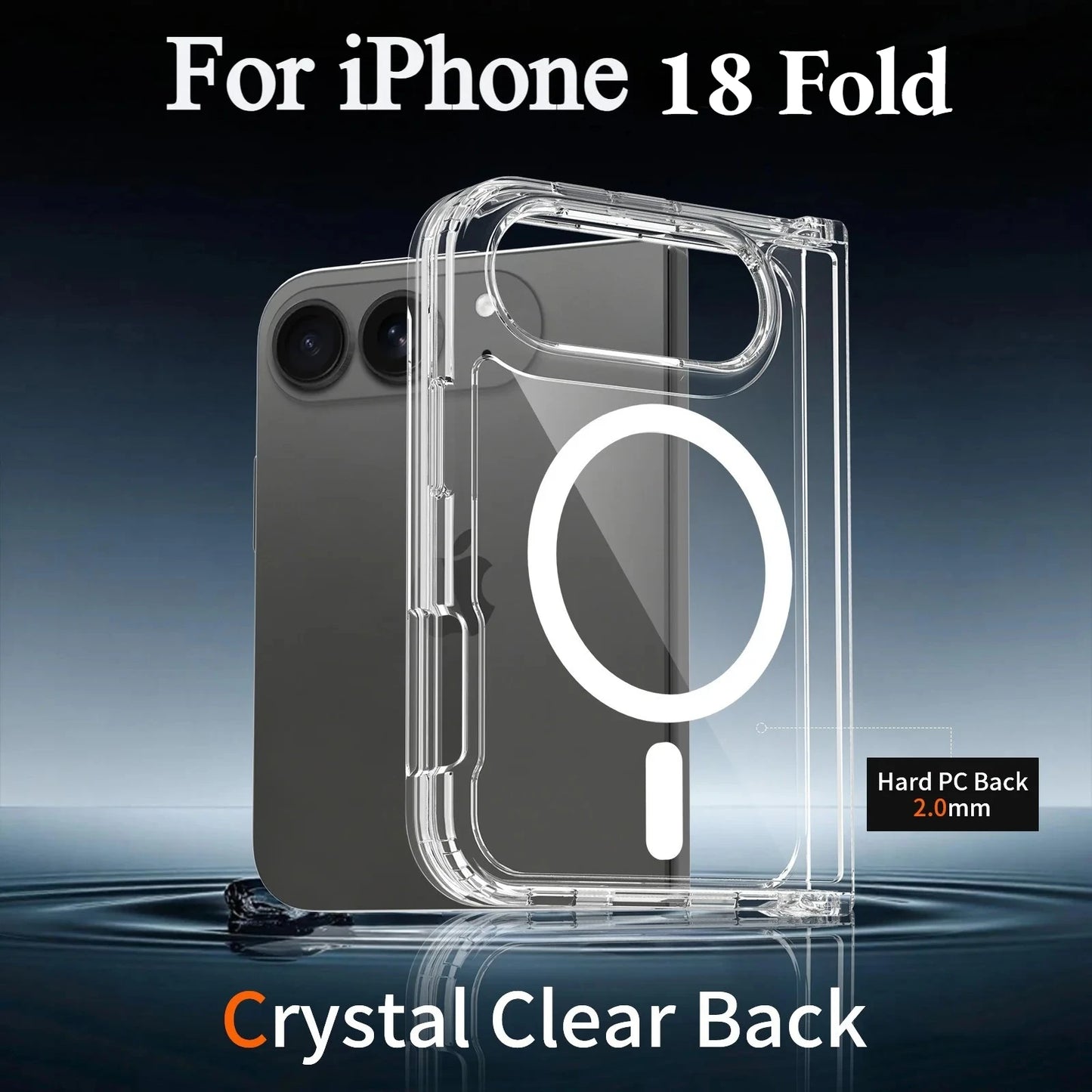 Original For Magsafe Magnetic Wireless Charging Phone Case For iPhone 18 Fold Clear Protective Cover For iPhone 18 Fold Ultra