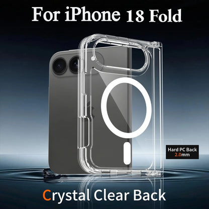 Original For Magsafe Magnetic Wireless Charging Phone Case For iPhone 18 Fold Clear Protective Cover For iPhone 18 Fold Ultra