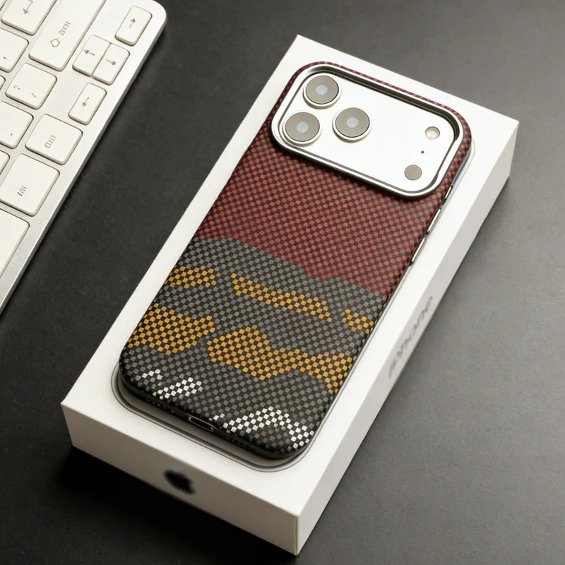 Luxury Carbon Fiber Pattern Magnetic For Magsafe Case For iPhone 17 Air 16 15 14 13 12 Pro Max Wireless Charge Shockproof Cover