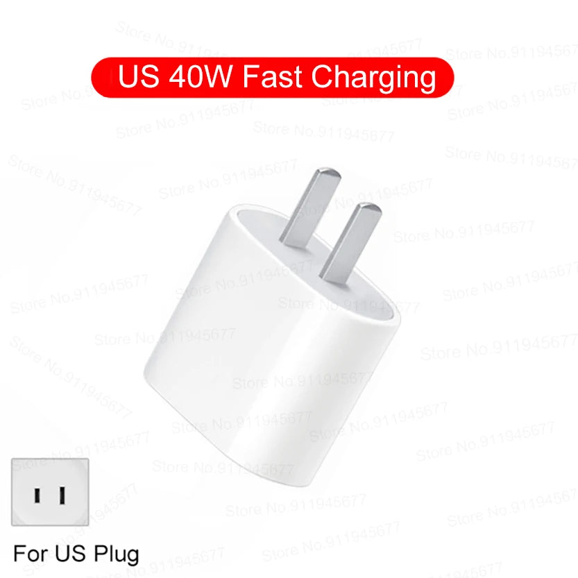 For iPhone 40W PD Phone Charger For iPhone 11 12 13 14 15 16 Pro Max 16 Plus USB C Data Line Fast Charging Type C Cable Charger
