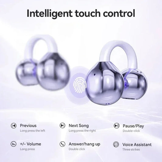 Wireless Bone Conduction Bluetooth 5 4 Sport Earbuds OWS Ear Clip Headphones Waterproof Comfortable With Digital Display