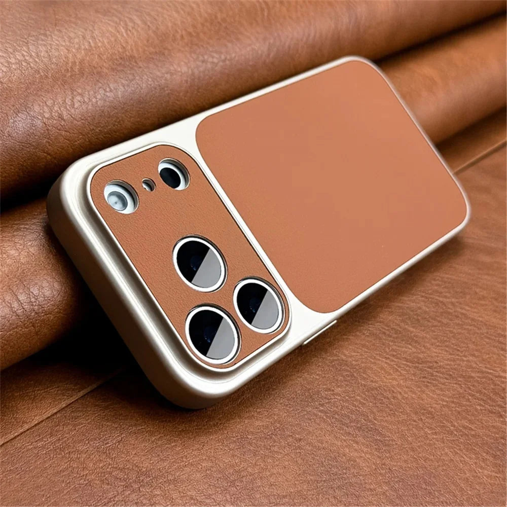 Luxury Plating Leather Texture Case - iPhone 18 Series Accessories In USA