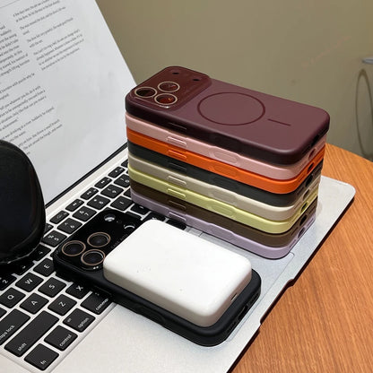 Big Window Liquid Silicone Phone Case For iPhone 17 Air 16 15 14 Plus 12 13 16 Pro Max Magsafe Official Soft Protector Cover