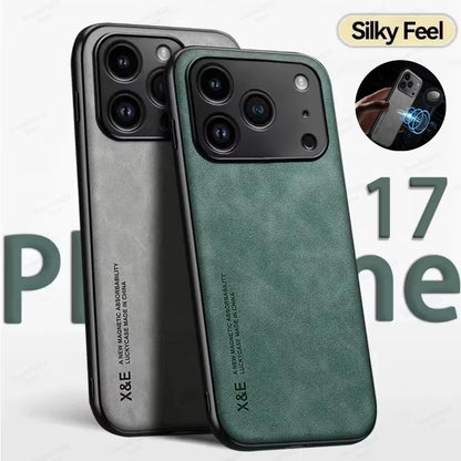 Premium Durable Luxury Soft Leather Phone Case For iPhone 17 16 15 14 11 13 12 Pro Max 17 Air 16e 13 Mini Shockproof Cover