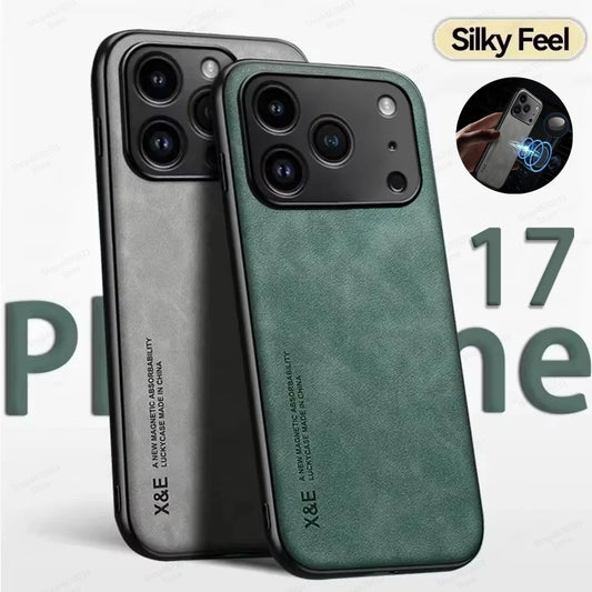 Premium Durable Luxury Soft Leather Phone Case For iPhone 17 16 15 14 11 13 12 Pro Max 17 Air 16e 13 Mini Shockproof Cover