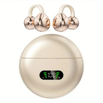 Clip on Earbuds Open Ear Wireless Bluetooth 6.0 Headphones with Mic,50H Play,ENC Call,ipx5 Waterproof,Sports Ear Buds